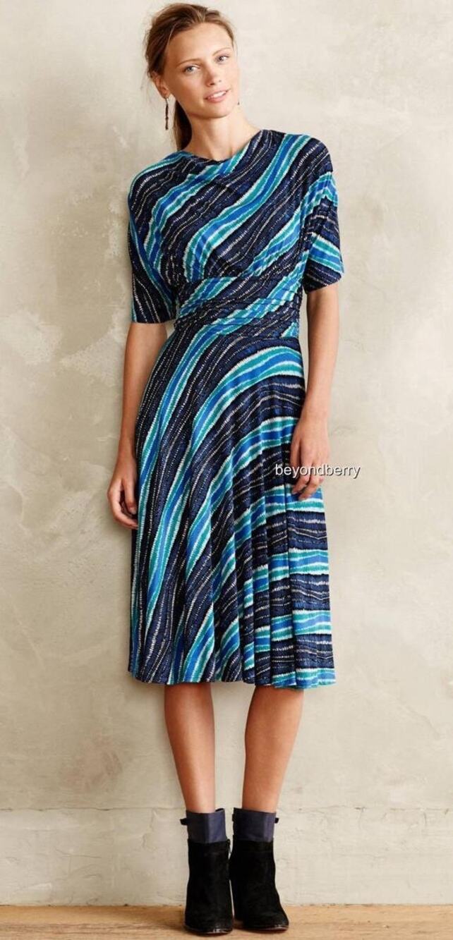 Anthropologie Wintertide Drapey Women's Dress Summer A-Line Medium Plenty